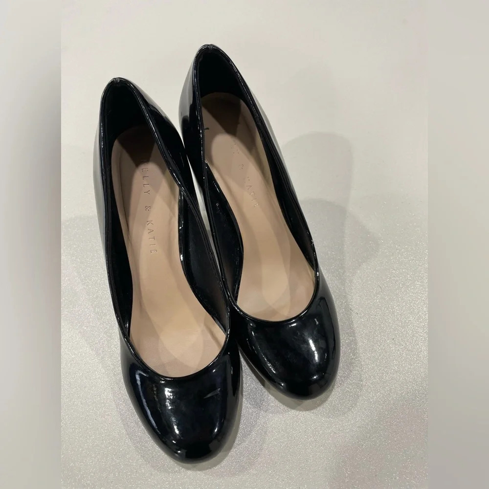 Kelly and Katie Women’s Size 7.5 Black High Heels Size 38 Dressy Patent Leather